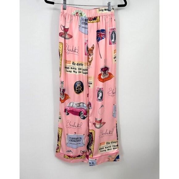 Sheshow Queen Elizabeth II Vintage Pajama Set woman’s size Small Pink long set - Picture 13 of 16